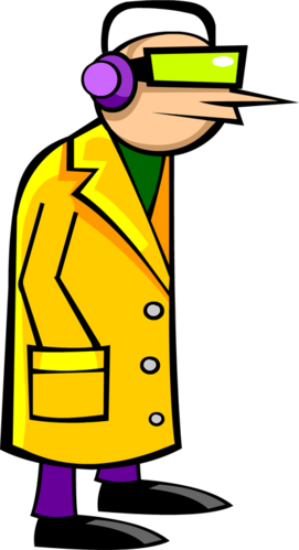 Dr. Frantic in his regular lab attire.
