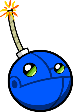 Kablooey, looking pretty dapper in blue.